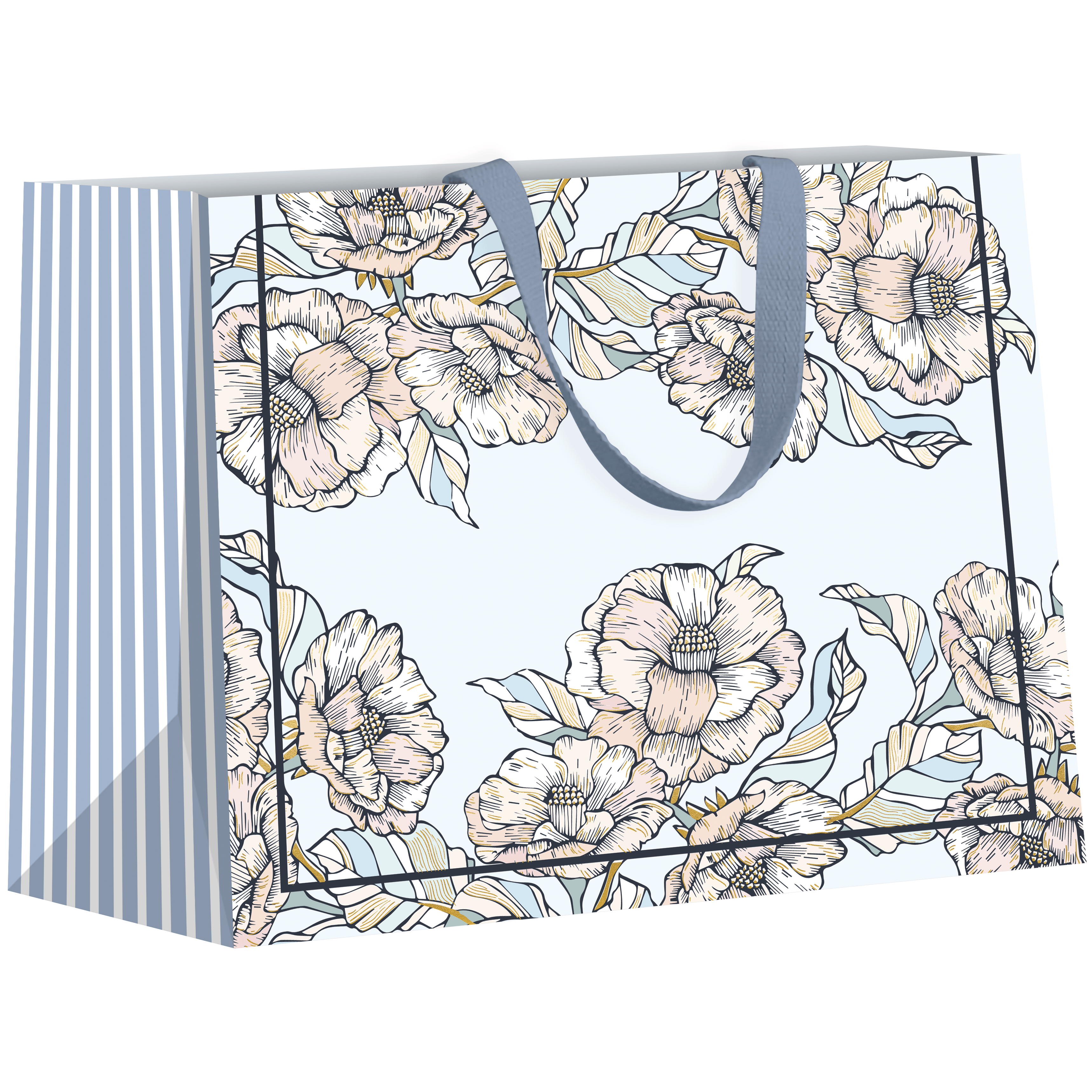Medium AB PICTURA gift bags with floral flower designs, perfect for wrapping gifts with a colorful, decorative touch.